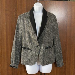 Black and White Business jacket-office Suit Jacket. Zip sleeves